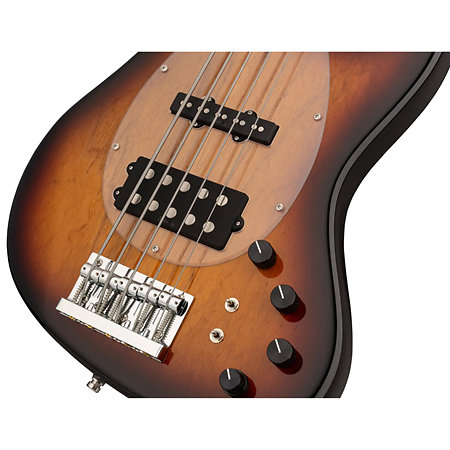 MetroLine 21-Fret Vintage M/J Bass 5 cordes '59 Burst Transparent Sadowsky