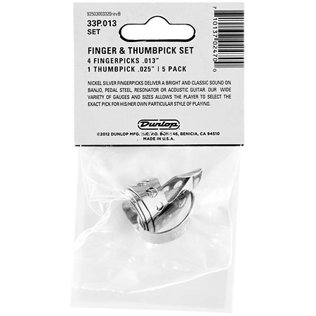 33P013 Onglet doigt Nickel 0,013 Sachet de 5 Dunlop