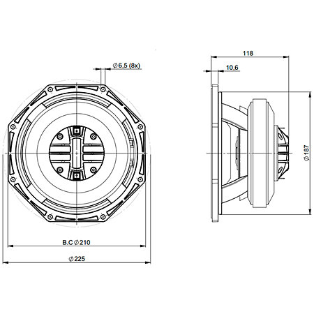 8FCX51 8+16 Ohm B&C Speakers