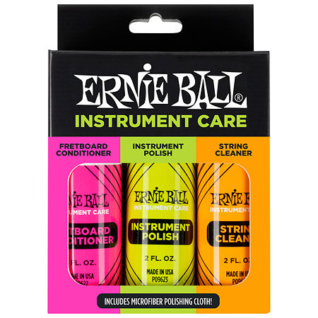 Ernie Ball 4225 Pack de 3 produits entretien guitare + microfibre