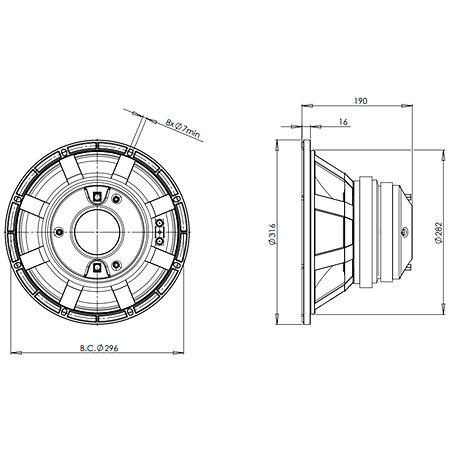 B&C Speakers 12CX32 8 Ohm