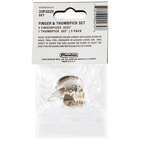 33P0225 Onglet doigt Nickel 0,0225 Sachet de 5 Dunlop