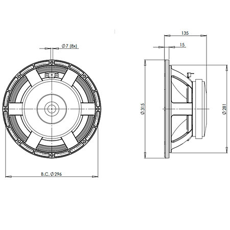 12PE32 16 Ohm B&C Speakers