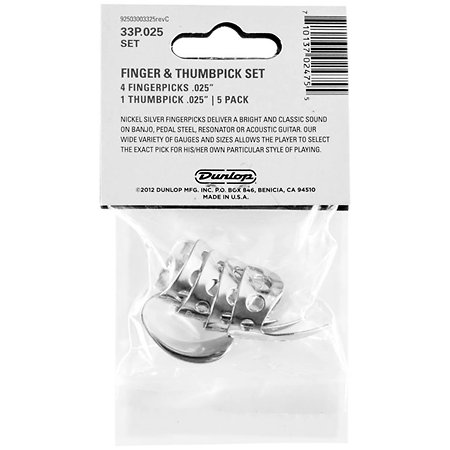 33P025 Onglet doigt Nickel 0,025 Sachet de 5 Dunlop