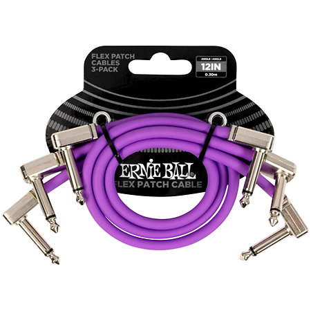 6453 Câble de patch Flex 30 cm Pack de 3 Purple Ernie Ball
