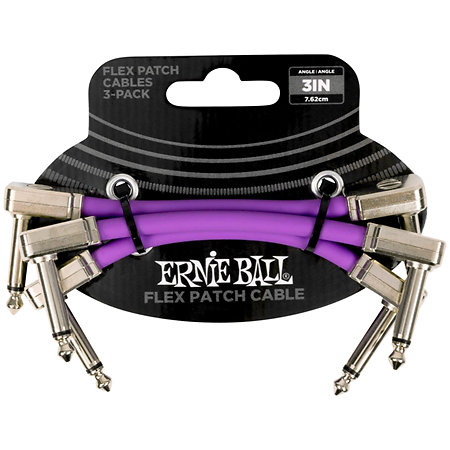 6451 Câble de patch Flex 7,5 cm Pack de 3 Purple Ernie Ball