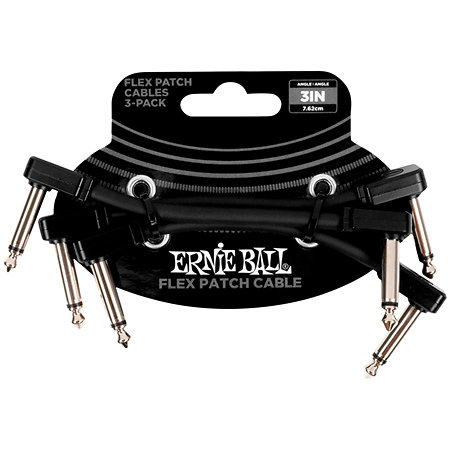 6443 Câble de patch Flex 7,5 cm Black Ernie Ball