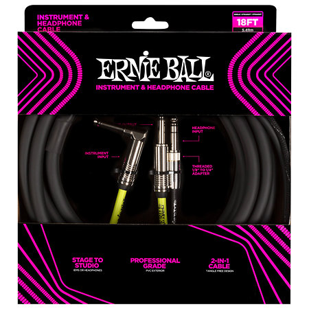 6411 Câble pour instrument et casque Ernie Ball
