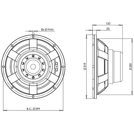 12BG100 4 Ohm Push Buttons B&C Speakers