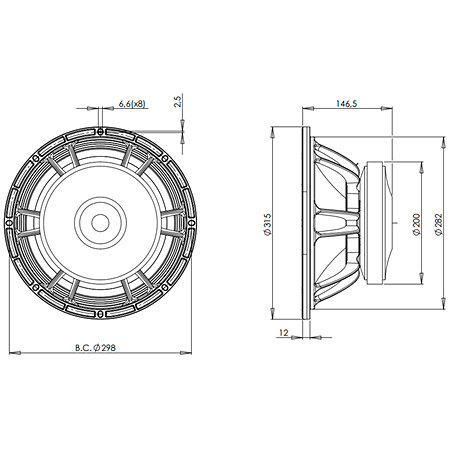 12FW76 16 Ohm B&C Speakers