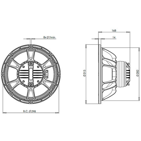 B&C Speakers 12CXN76 4+8 Ohm