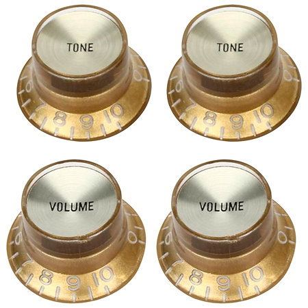 Gibson PRMK-030 Top Hat Knobs Aged Gold Metal Insert (Lot de 4)