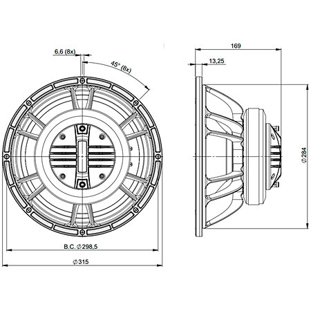 12FCX76 4+8 Ohm B&C Speakers