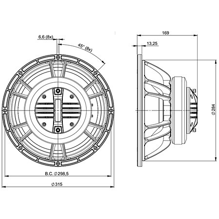 12FCX76 8+16 Ohm B&C Speakers