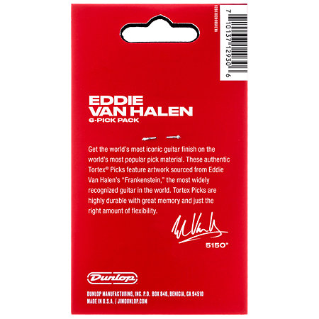EVH102P073 EVH Tortex Frankenstein 0,73 mm Sachet de 6 Dunlop