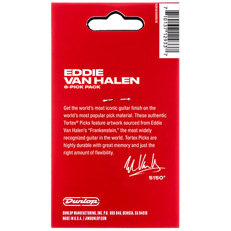 EVH102P088 EVH Tortex Frankenstein 0,88 mm Sachet de 6 Dunlop