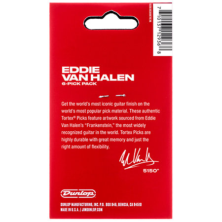 EVH102P100 EVH Tortex Frankenstein 1,00 mm Sachet de 6 Dunlop