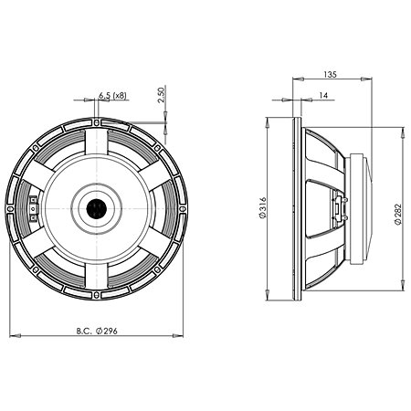 12MH801 8 Ohm B&C Speakers