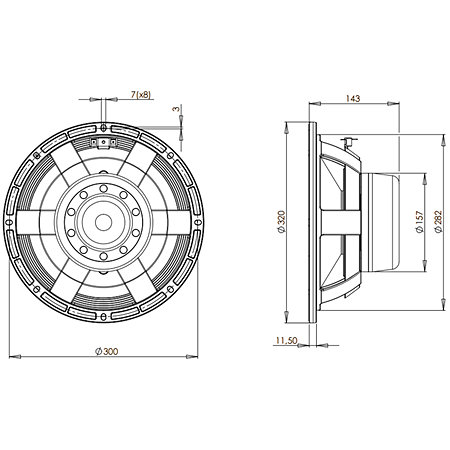 12NBX100 4 Ohm B&C Speakers