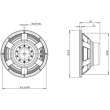 12NW100 4 Ohm B&C Speakers