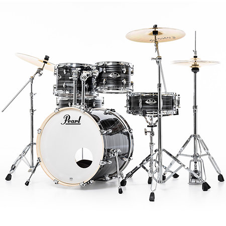 Export fusion 20" 5 fûts Graphite Silver Twist EXX705NBRC-778 + Pack de cymbales Sabian SBR Pearl