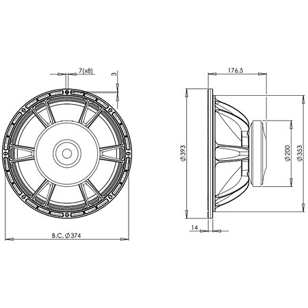 15FW76 16 Ohm B&C Speakers