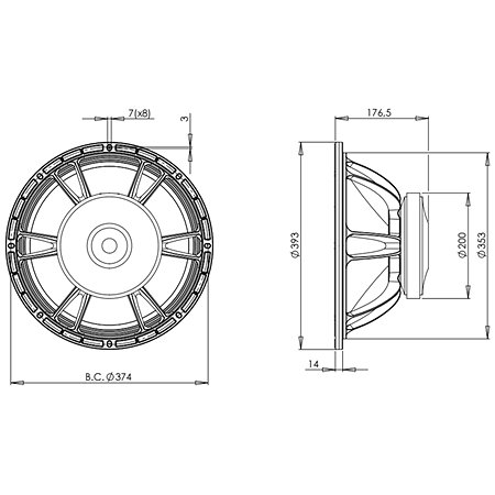 15FW76 4 Ohm B&C Speakers