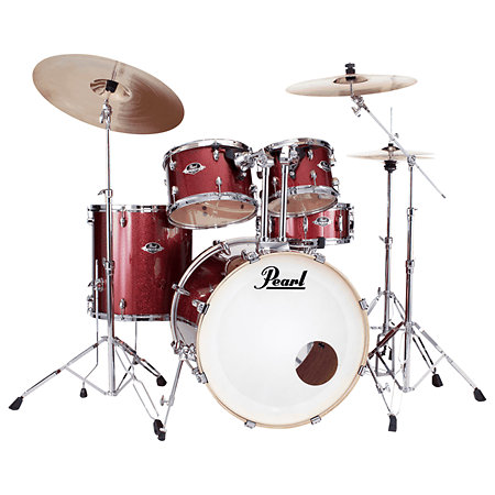 Pearl Export Rock 22'' 5 fûts Black Cherry Glitter EXX725BRC-704 + Pack de cymbales Sabian SBR
