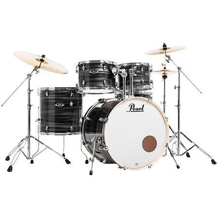 Pearl Export Rock 22'' 5 fûts Graphite Silver Twist EXX725BRC-778 + Pack de cymbales Sabian SBR