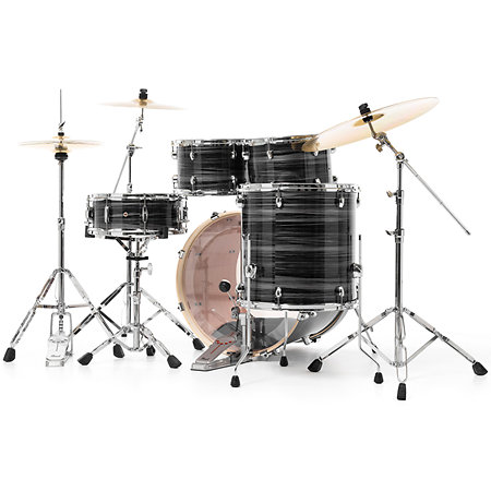 Pearl Export Rock 22'' 5 fûts Graphite Silver Twist EXX725BRC-778 + Pack de cymbales Sabian SBR