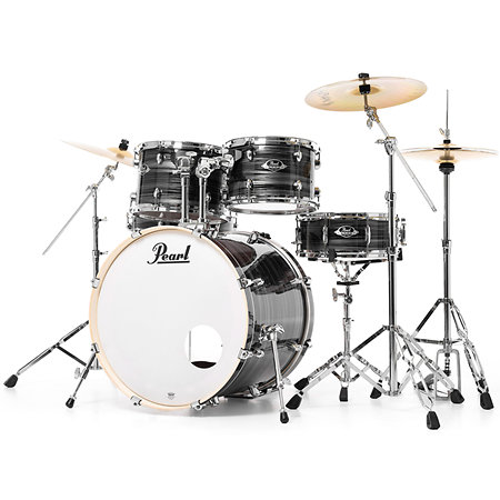 Export Rock 22'' 5 fûts Graphite Silver Twist EXX725BRC-778 + Pack de cymbales Sabian SBR Pearl