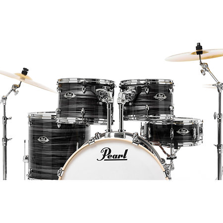 Export Rock 22'' 5 fûts Graphite Silver Twist EXX725BRC-778 + Pack de cymbales Sabian SBR Pearl