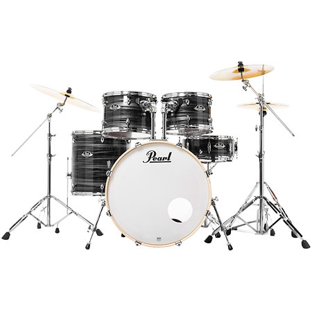 Pearl Export Rock Stage 22'' 5 fûts Graphite Silver Twist EXX725SBRC-778 + Pack de cymbales Sabian SBR