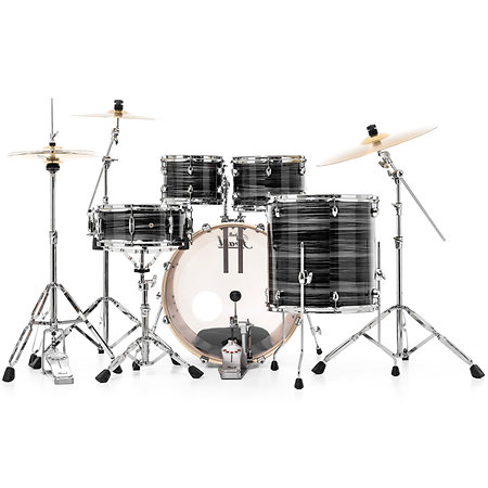 Pearl Export Rock Stage 22'' 5 fûts Graphite Silver Twist EXX725SBRC-778 + Pack de cymbales Sabian SBR