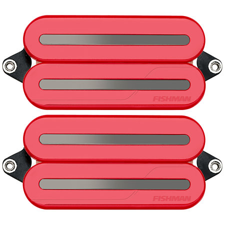 PRF-MO6-SDB Set Neck/Bridge Fluence Open Core Modern Humbucker 6 Cordes Red with Black Nickel Blades Fishman