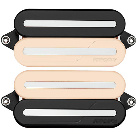 PRF-MO6-SVN Set Neck/Bridge Fluence Open Core Modern Humbucker 6 Cordes Reverse Zebra Nickel Blades Fishman