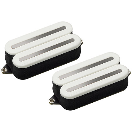 PRF-MO6-SWB Set Neck/Bridge Fluence Open Core Modern Humbucker 6 Cordes White with Black Nickel Blades Fishman