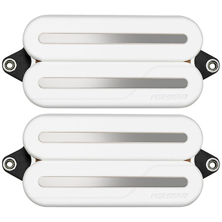 PRF-MO6-SWB Set Neck/Bridge Fluence Open Core Modern Humbucker 6 Cordes White with Black Nickel Blades Fishman