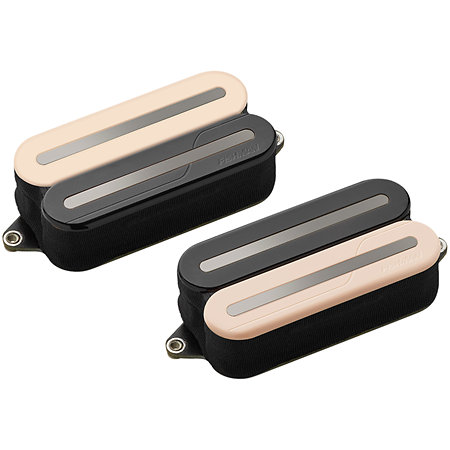Fishman PRF-MO6-SZB Set Neck/Bridge Fluence Open Core Modern Humbucker 6 Cordes Zebra with Black Nickel Blades