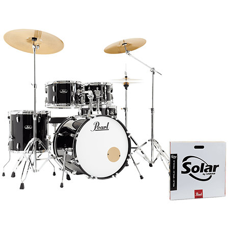 Pearl Roadshow+ Fusion 20'' 5 fûts Jet Black + Tabouret + 3 cymbales Solar RSS505BCC-31