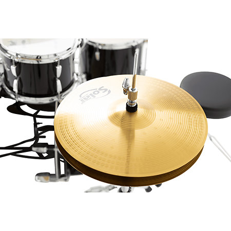 Roadshow+ Fusion 20'' 5 fûts Jet Black + Tabouret + 3 cymbales Solar RSS505BCC-31 Pearl