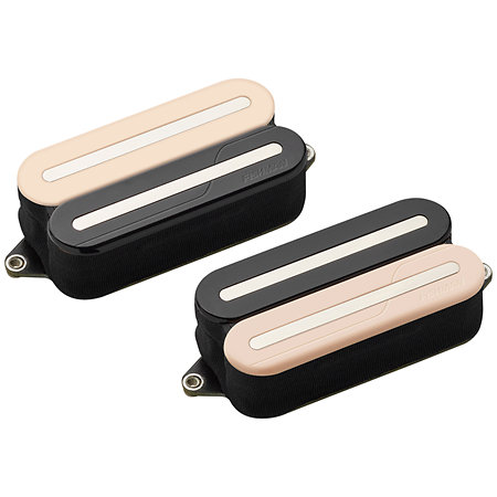 Fishman PRF-MO6-SZN Set Neck/Bridge Fluence Open Core Modern Humbucker 6 Cordes Zebra with Nickel Blades