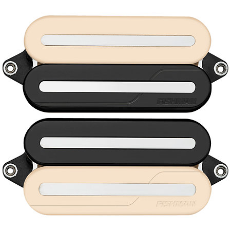 Fishman PRF-MO6-SZN Set Neck/Bridge Fluence Open Core Modern Humbucker 6 Cordes Zebra with Nickel Blades