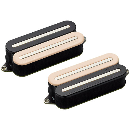 Fishman PRF-MO7-SVN Set Neck/Bridge Fluence Open Core Modern Humbucker 7 Cordes Reverse Zebra with Nickel Blades