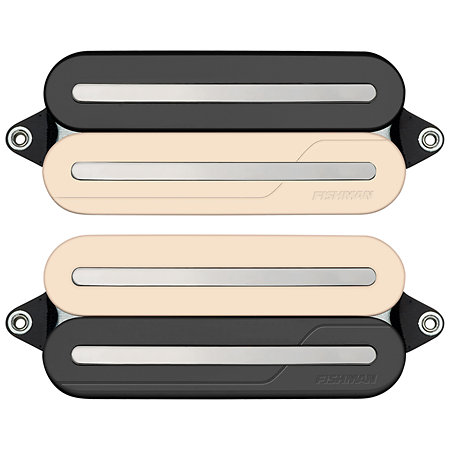 Fishman PRF-MO7-SVN Set Neck/Bridge Fluence Open Core Modern Humbucker 7 Cordes Reverse Zebra with Nickel Blades