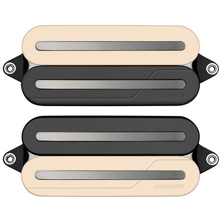 PRF-MO7-SZB Set Neck/Bridge Fluence Open Core Modern Humbucker 7 Cordes Zebra with Black Nickel Blades Fishman