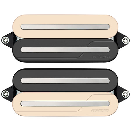 Fishman PRF-MO7-SZN Set Neck/Bridge Fluence Open Core Modern Humbucker 7 Cordes Zebra with Nickel Blades
