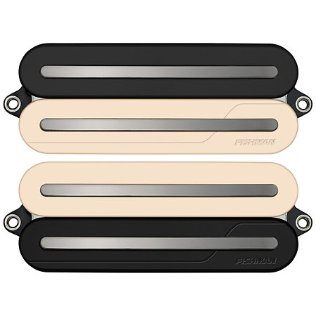 Fishman PRF-MO8-SVB Set Neck/Bridge Fluence Open Core Modern Humbucker 8 Cordes Reverse Zebra with Nickel Blades