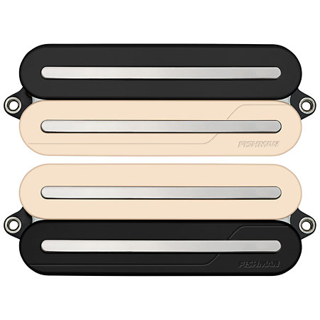 Fishman PRF-MO8-SVN Set Neck/Bridge Fluence Open Core Modern Humbucker 8 Cordes Reverse Zebra with Black Nickel Blades