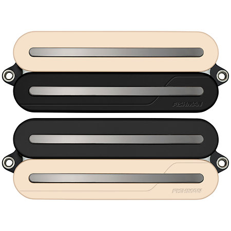 Fishman PRF-MO8-SZB Set Neck/Bridge Fluence Open Core Modern Humbucker 8 Cordes Zebra with Black Nickel Blades